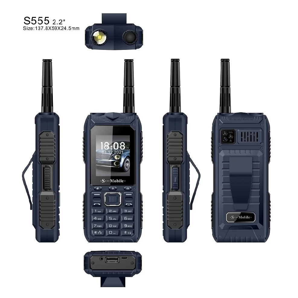 New Phone S555 Three Cards Three Standby Outdoor Mobile Phone Standby Long  Can Pull Up Antenna Signal Strongly Send Waist Clip