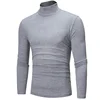 New Fashion Base Tee Shirt Men Slim Fit Knit High Neck Pullover Turtleneck Sweater Tops Shirt 5