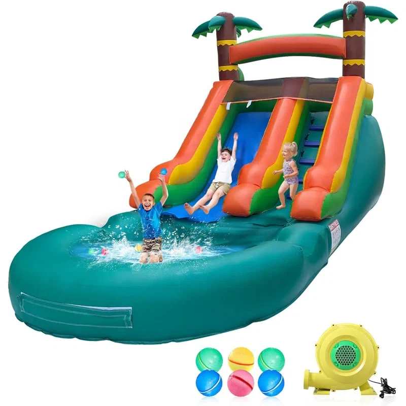 Grade PVC Commercial Use Inflatable Tall Jungle Water Slide With Pool for Kid and Adults Outdoor Backyard Summer Water Play