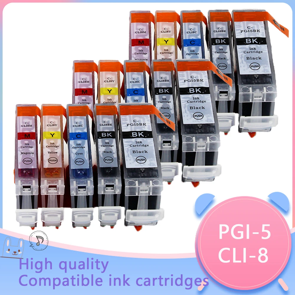 

Compatible Ink Cartridges PGI-5 CLI-8 PGI5 CLI8 for Canon PIXMA iP4200 iP4300 iP4500 MP500 iP5200 MP530 MP600 MP610 MP800