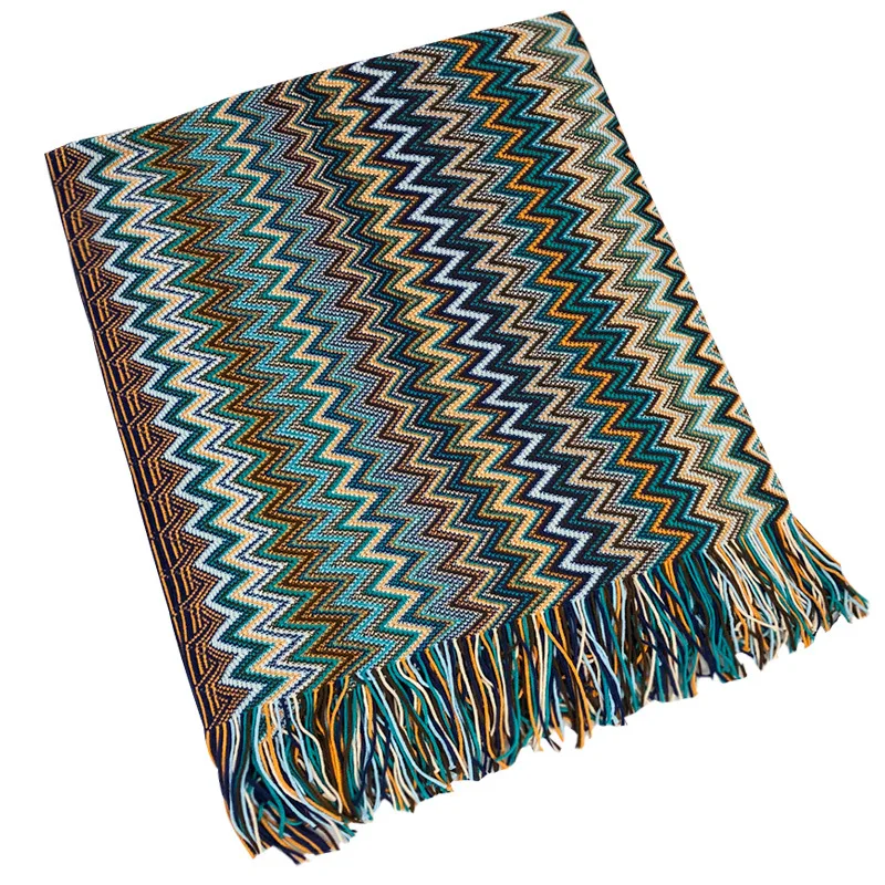 Blanket Bohemia Blanket Throw Blanket For Bed Knitted Blankets With Tassel Plaid Throws For Couch For Happy Nappers - 3