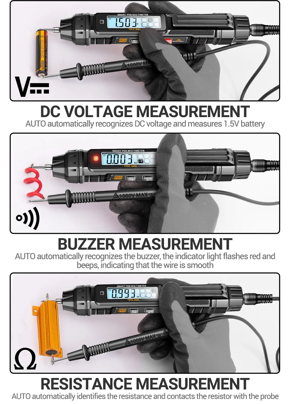 ANENG A3005 Pen Type Multimeter Digital Professional Mini AC/DC Voltage 4000 Counts Meter Resistance NCV Ohm Diode Tester Tools