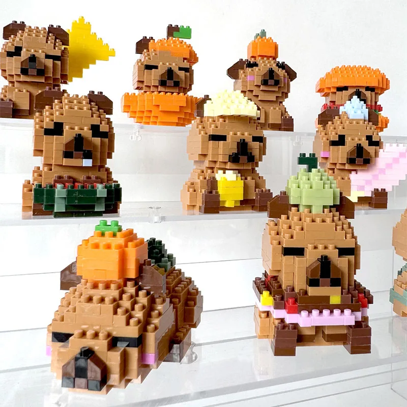 KAPIBARA Kawaii Capybara DIY Small Building Block Animations and
