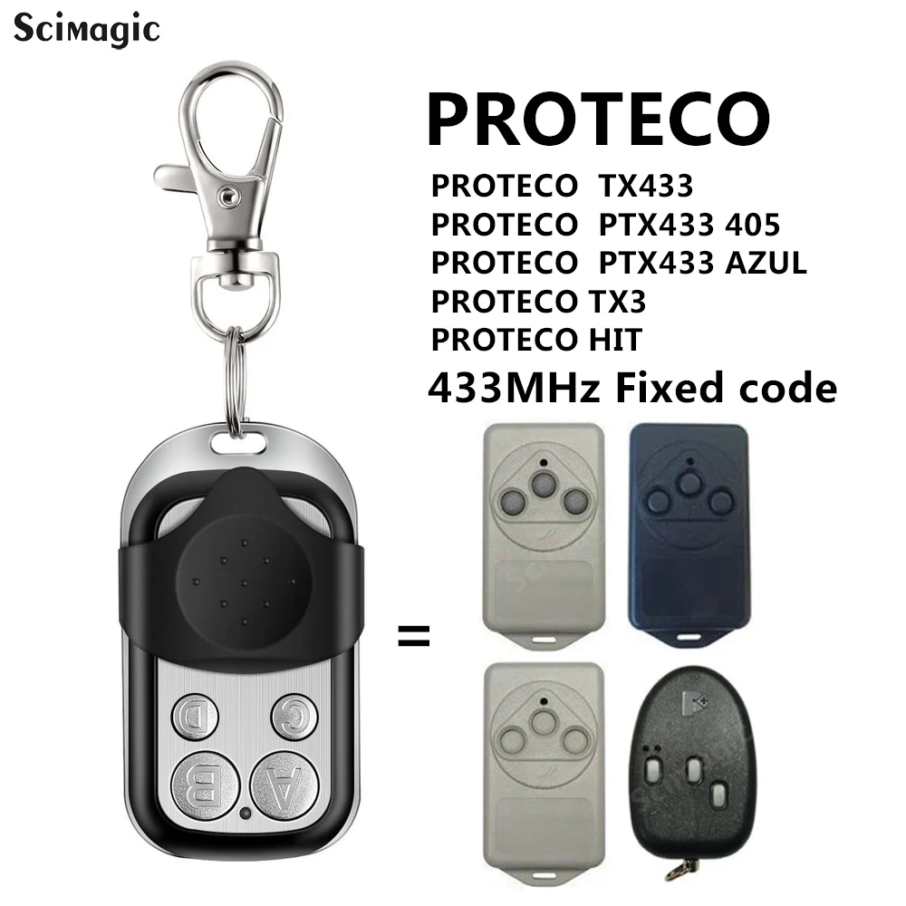 

Remote Control For PROTECO ANGIE,TX433,PTX433 405,PTX433 AZUL, TX3,HIT 433.92MHz Fixed Code Garage Transmitter Gate Key Fob