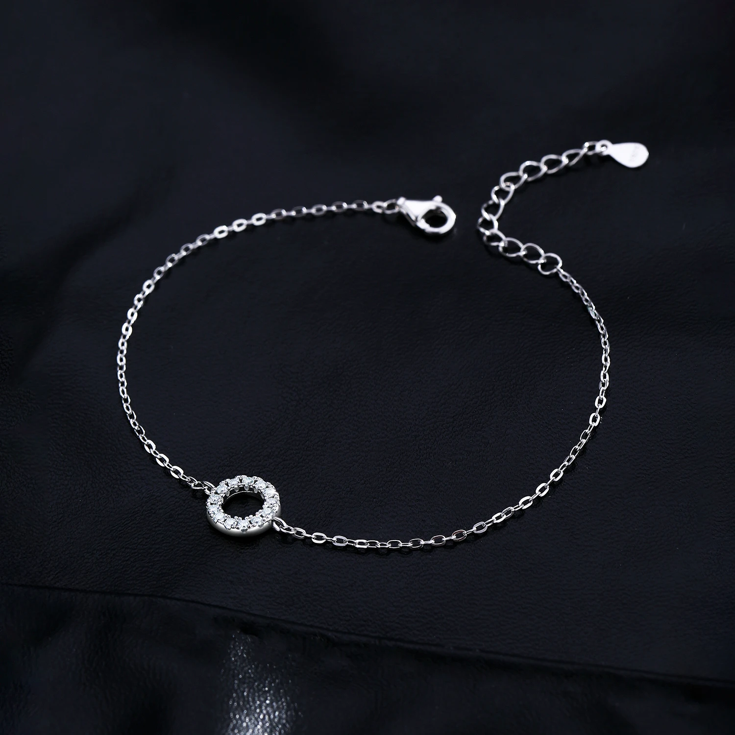 MODIAN D 컬러 Moissanite 팔찌  패션 할로윈 라운드 링크 체인 팔찌 여성을위한 파인 쥬얼리 선물