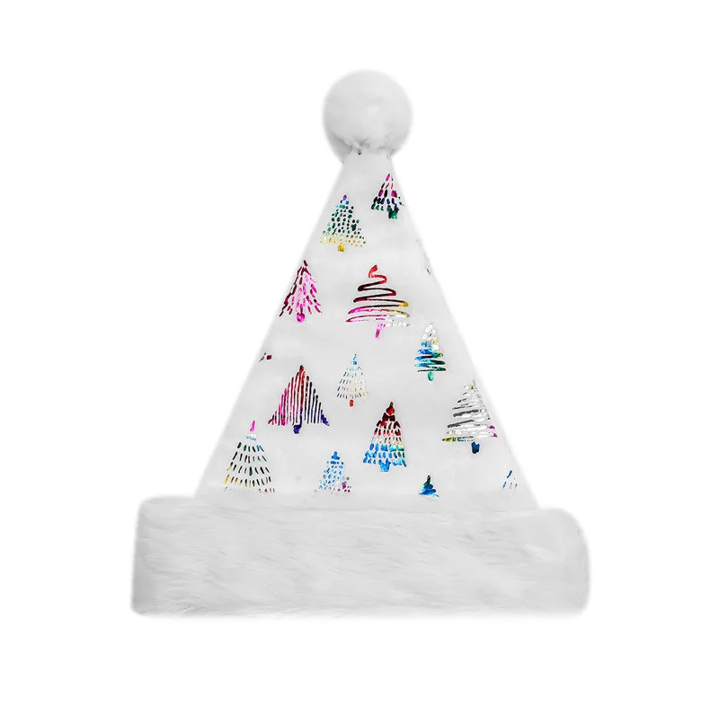 White Soft Plush Christmas Hat Party Snowflake Santa Hats White Xmas Decoration Hat New Year Decoration Holiday Party Supplies