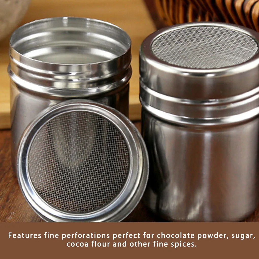 Dredgers Cooking Supplies Chocolate Powder Sprinkler Coffee Flour Dredgers Kitchenware Icing Salt Shaker 6.5x11.5cm