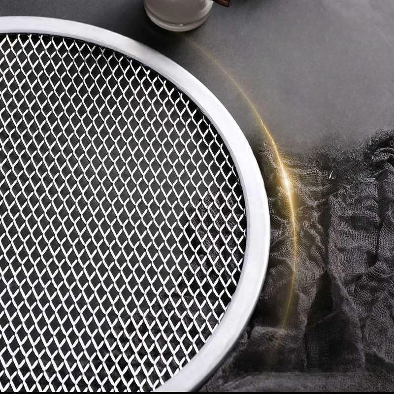 Oven Screen Mesh Baking Mesh Round Thickened Household Baking Tool 8 Pizza Couch Aluminum Commercial Pizza Tray