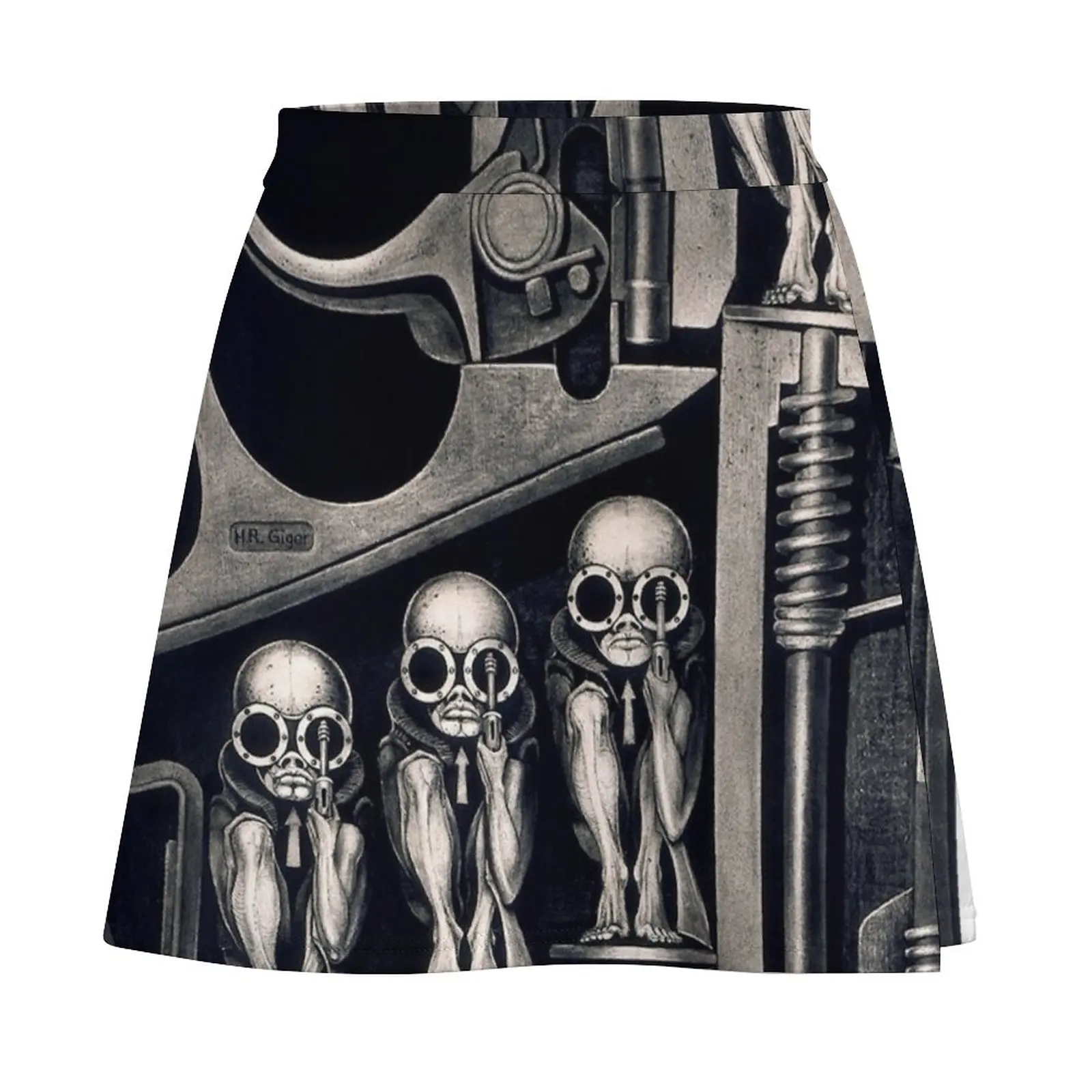 Giger Birth Machine T-shirt Mini Skirt korean luxury clothing Women's summer dress