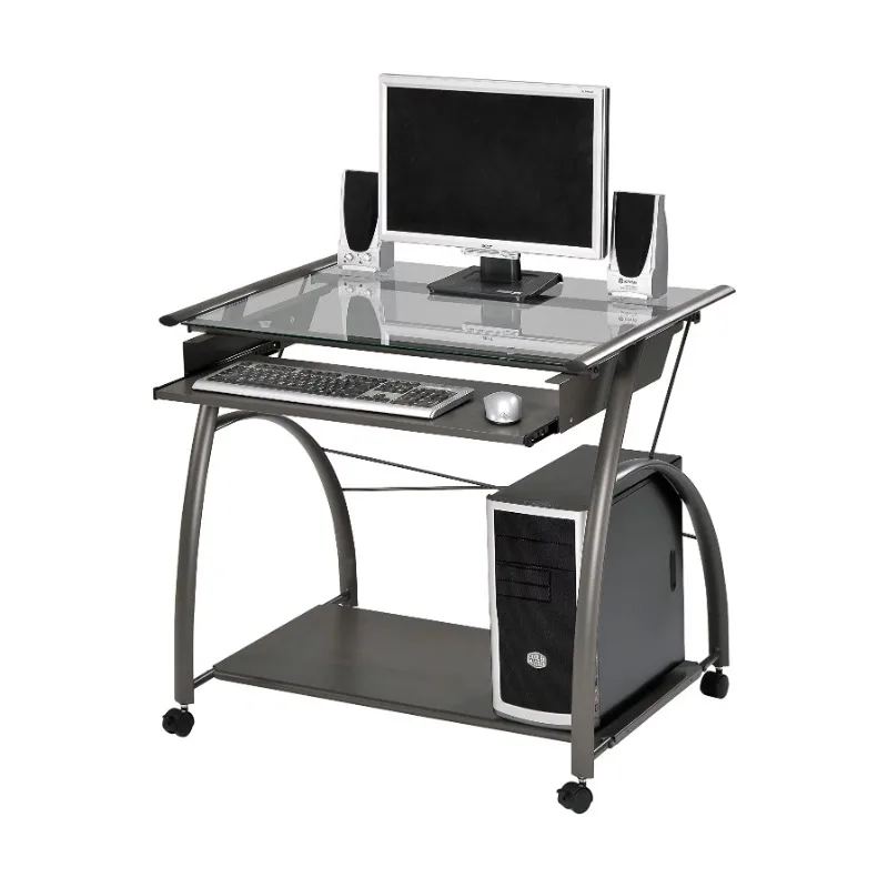 

Vincent Computer Desk, Pewter- Saltoro Sherpi