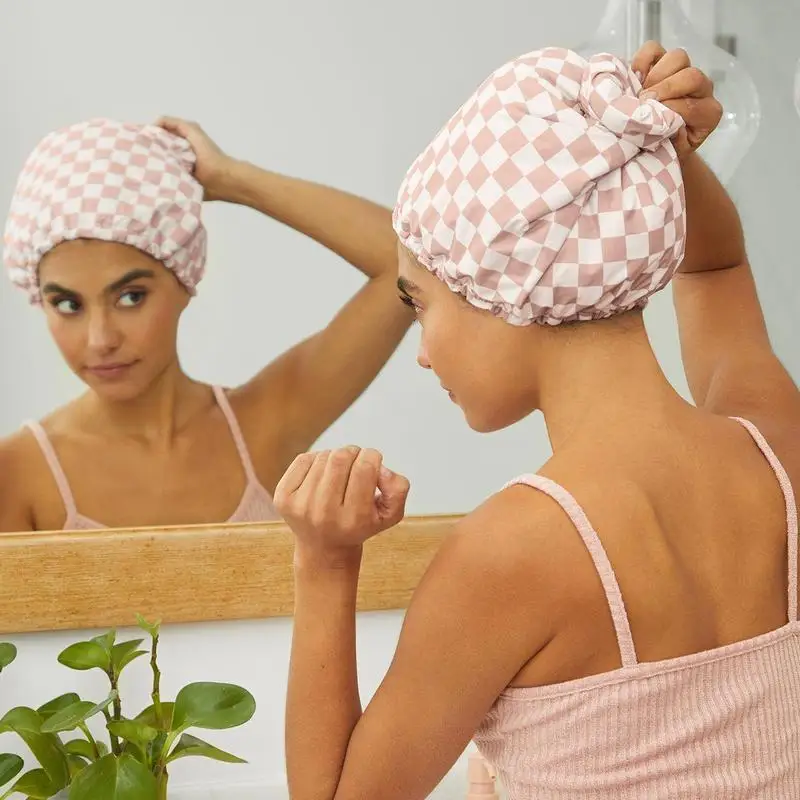 Kitsch Luxury Shower Caps for Women Reusable Waterproof - Flexi Satin Lined, Quick-dry,Stylish Hair Cap for Long & Short Hair 4