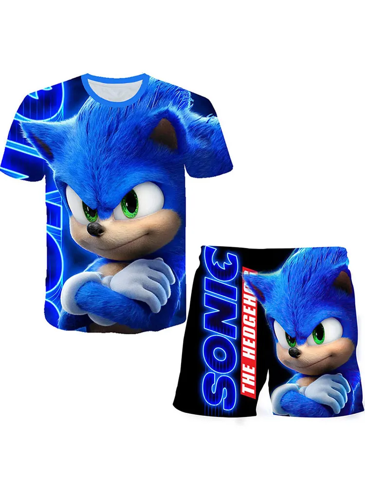 Children Sonic 3D print Clothes Set Summ Baby For Boys Cheap mail order Selling shopping And Girls