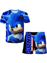 Dzieci Sonic 3D print ubrania zestaw dla chłopców i dziewcząt letnia koszulka garnitur 4-14 lat Kid Super Sonic zestawy New Boy odzież tanie tanio POLIESTER spandex Damsko-męskie 4-6y 7-12y 12 + y moda CN (pochodzenie) Lato Z okrągłym kołnierzykiem Brak Sonic Sets