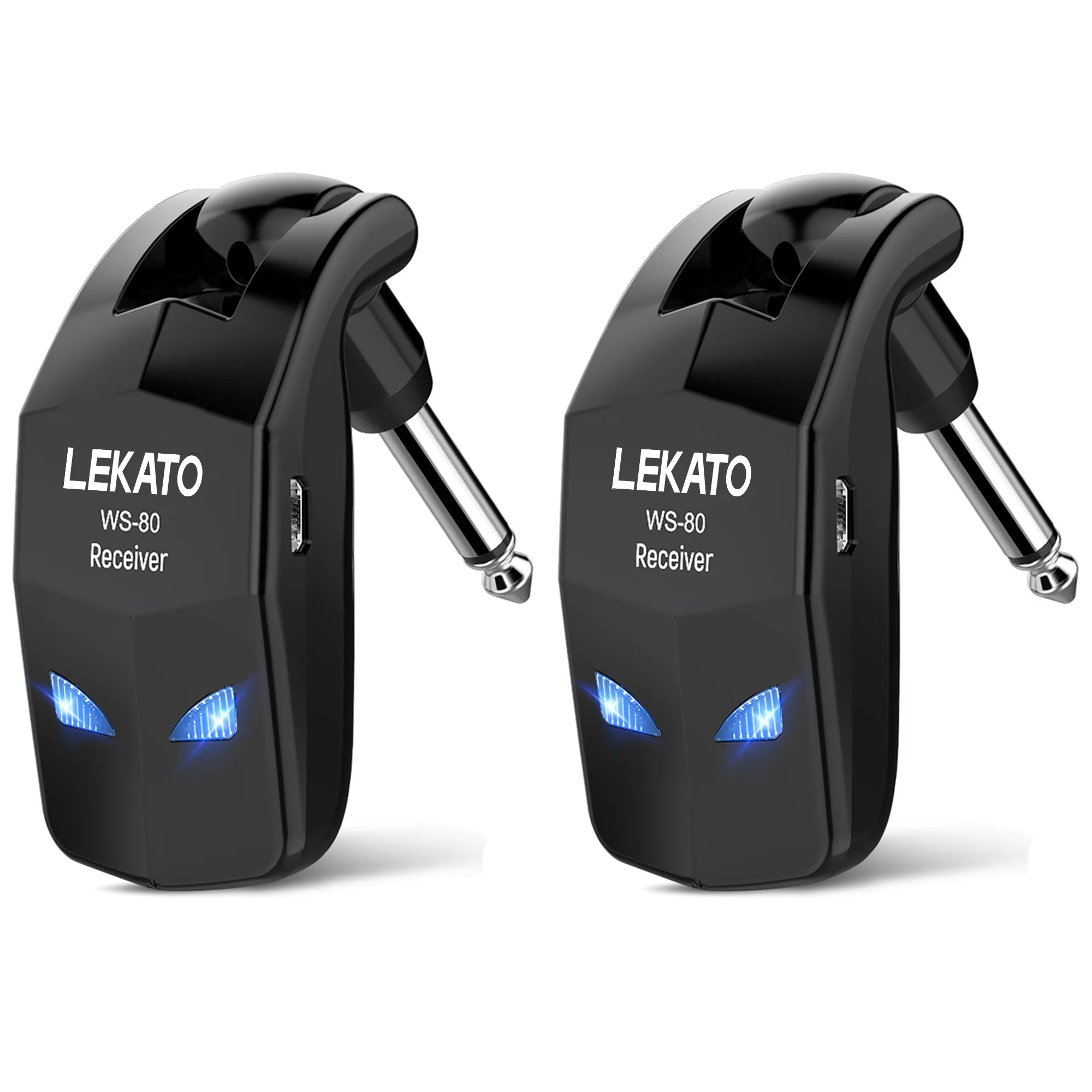 Lekato Wireless Guitar System 2.4Ghz Guitar Transmitter Receiver For Electric Wireless Transmitter Built-In Rechargeable