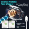 Dual Mode Cordless Food Processor & Handheld Salad Maker - Vegetable Slicer - Food Chopper IPX4 Waterproof 4