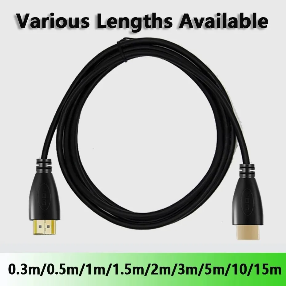 1.5/3/5m HDMI Compatible Cable Video Cables Gold Plated 1.4 1080P 3D Cable For HDTV Splitter Switcher PS4 Extension Cord