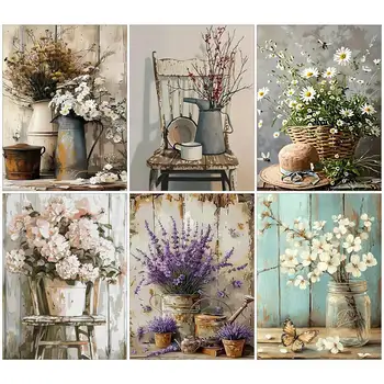Flower Chair & Daisy Vase Paint By Numbers Kit 1