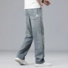 Summer Ultra-thin Lyocell Men's Jeans Drape Soft Fabric Loose Straight Casual Denim Pants Elastic Ice Silk Male Trousers 4
