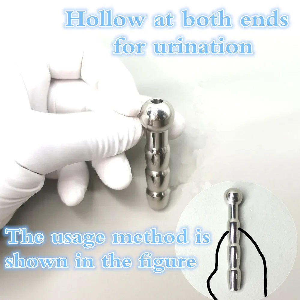 18 Men gay chub urological catheter Stainless Steel Urethral Dilator Penis Plug Hollow Urethral Sound Sex Toys External Catheter