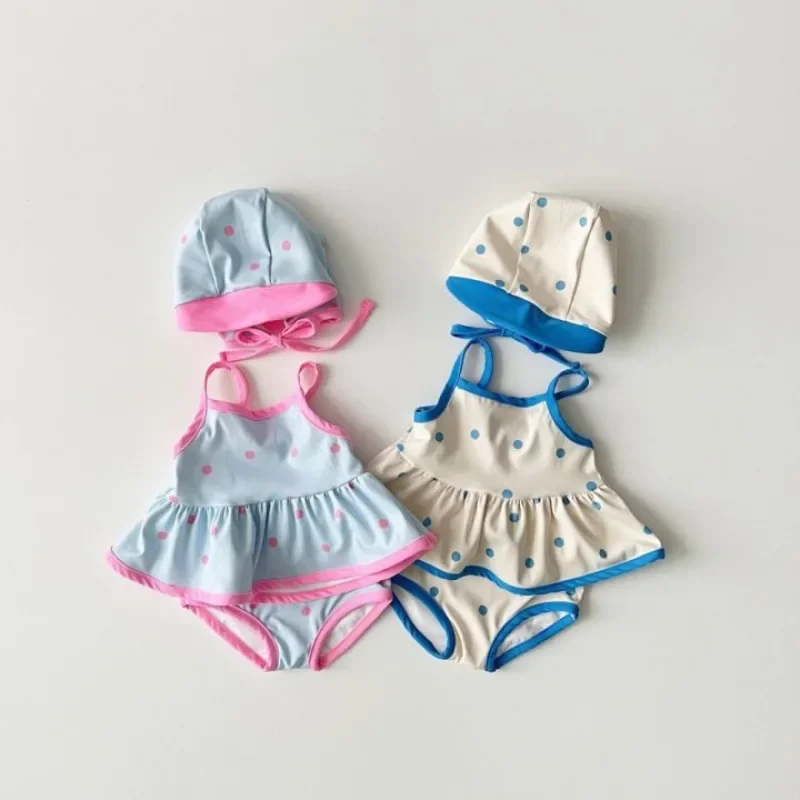 Children Swimwear Swimwear For Children Summer Girls Swimsuit 3 Pieces Swimsuit 1-5T Girl Sleeveless Swimming Wear Rainbow Mermaid Bathing Suits