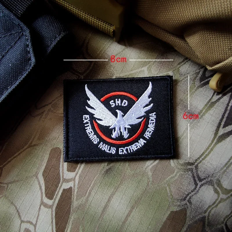 Фото SHD The Division значок для морального духа вышитые нашивки стрельба для ролевых игр тактическая повязка на руку крючок с крыльями & Loop рюкзак №4