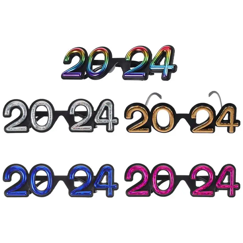 

5pcs 2024 Eyeglasses Props Celebration Eyeglasses Party Favor Costume Eyeglasses Prop Year Eyeglasses Props Paper Glasses Frames