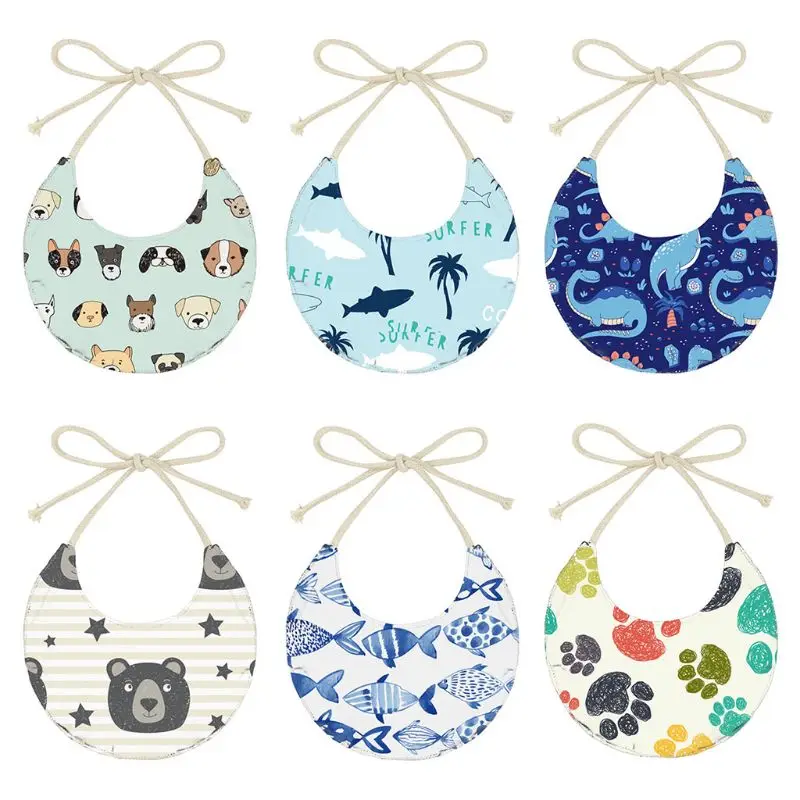 

Baby Waterproof Anti-dirty Polyester Cotton Bibs Cartoon Pattern Saliva Towel