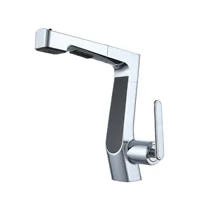 Intelligent digital display LED large screen temperature control pull-out faucet hot and cold bathroom wash basin faucet 3