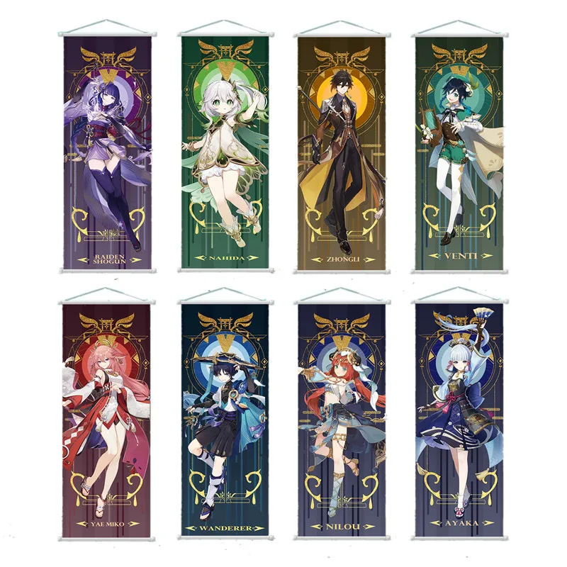 Genshin-impacto-rolo-pintura-da-lona-nahida-yae-miko-nilou-yelan-decora ...