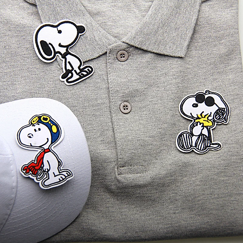 Snoopy Patch Cartoon Embroidered Iron on Patches for Clothing Fashion Backpack Jacket Jeans Sticker DIY Girl Sewing Decoration 2