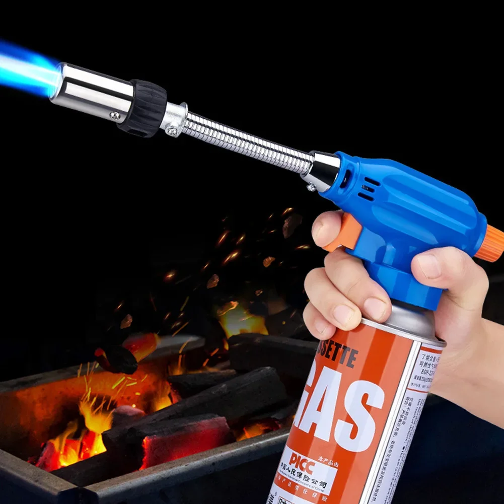 

Metal Flame Gun Butane Burner with Hose Spray Head 1300 Degree Welding Gas Torch Lighter Outdoor Camping BBQ Heating Ignition