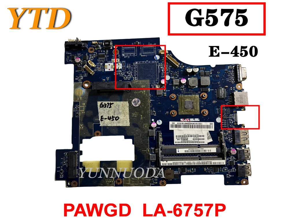 

Original for Lenovo G575 Laptop motherboard E-450 PAWGD LA-6757P tested good free shipping