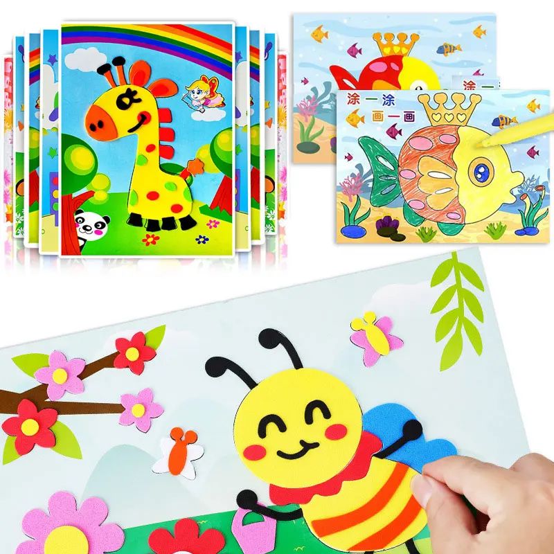 5-20Pcs New 3D EVA Foam Sticker Puzzle Game DIY Cartoon Animal Learning ...