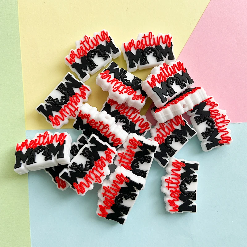 10pcs Baby Silicone Wrestling Mom Beads Food Grade Chewing Teeth Beads DIY Pacifier Necklace Accessories Baby Gifts