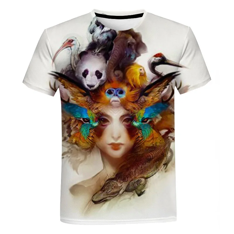 

Abstract Art 3D Print T Shirt Women Men Oversized Haikyuu Graphic Y2K Round Neck Short Sleeved T-shirts Hip-hop Street Casual