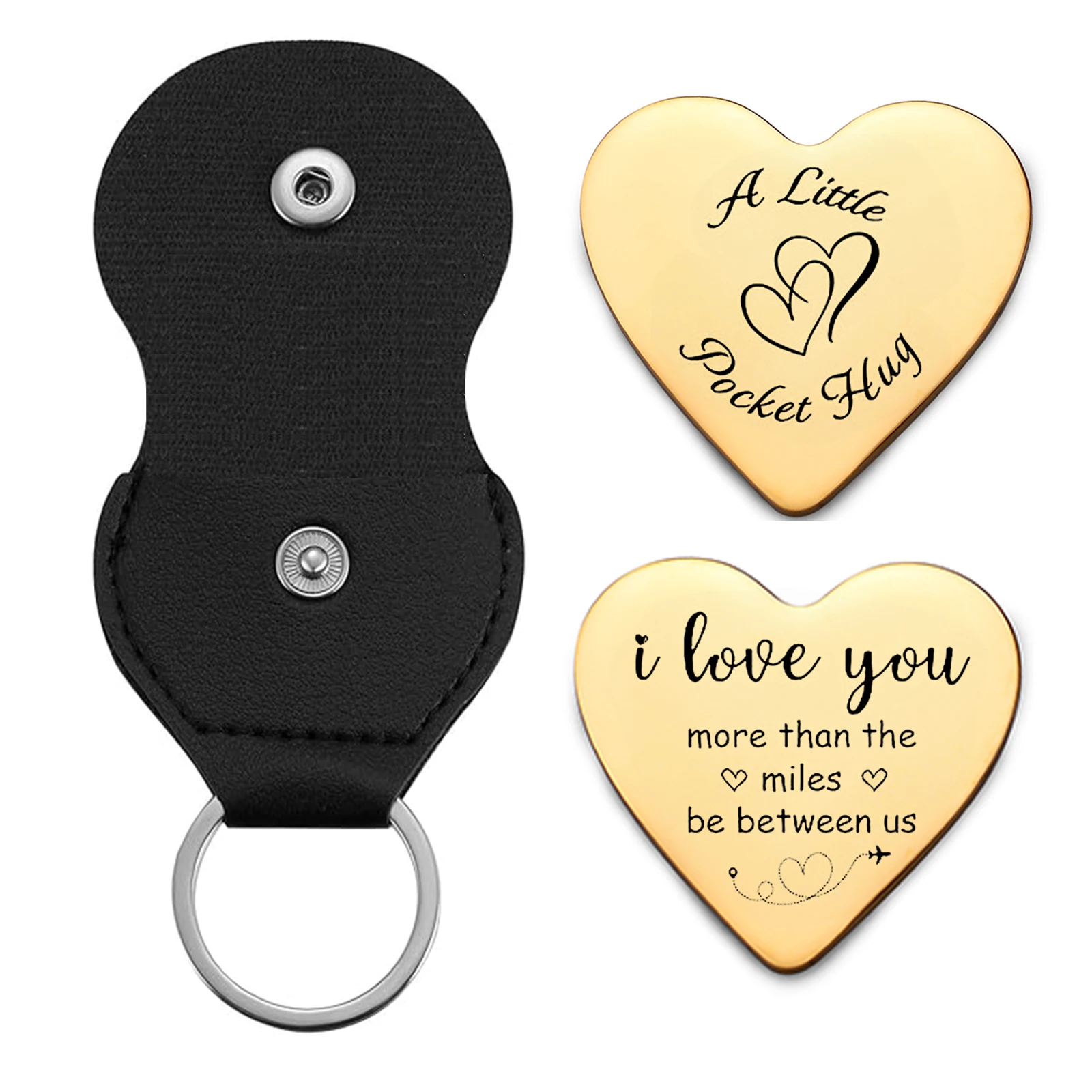 Pocket Hug Token Keychain – Inspirational Gift For Loved Ones, Stainless Steel Reminder Token
