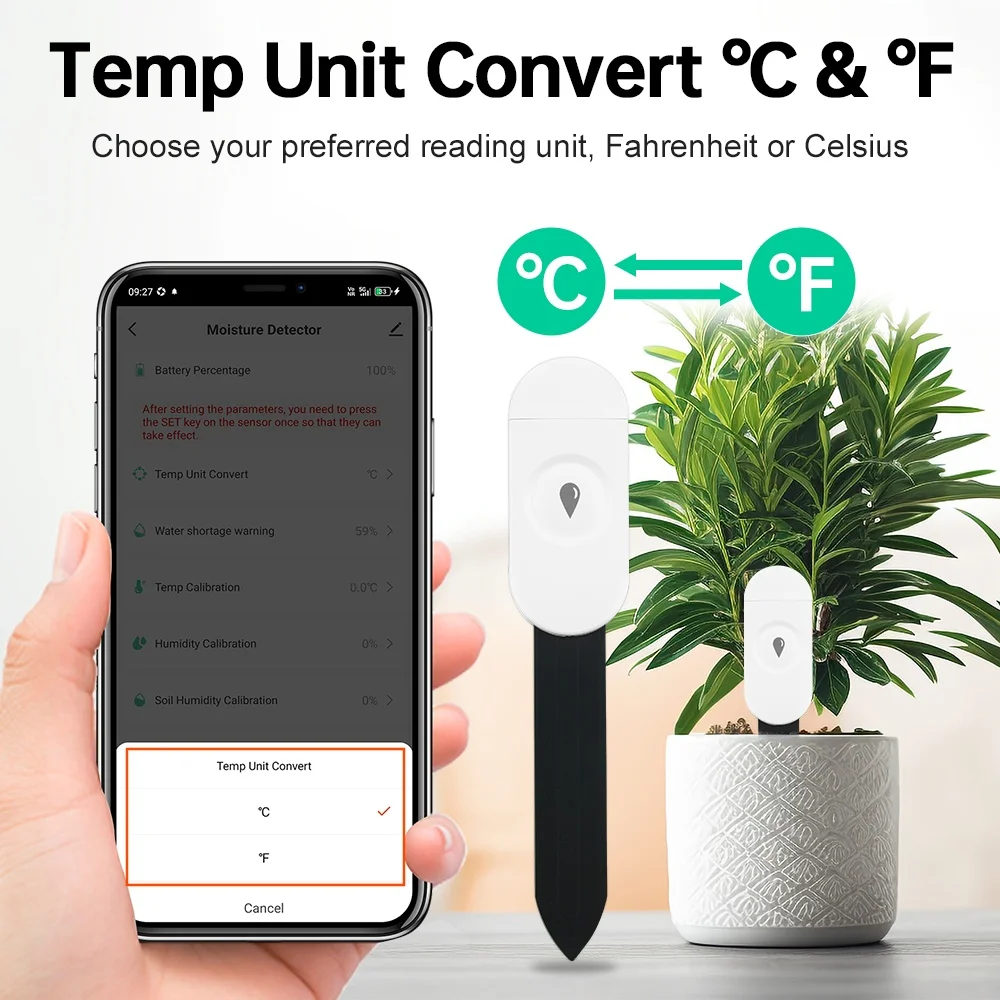 รูปสินค้า เครื่องตรวจดินอัจฉริยะ Zigbee ตรวจสอบความชื้น อุณหภูมิ ควบคุมการให้น้ำอัตโนมัติ