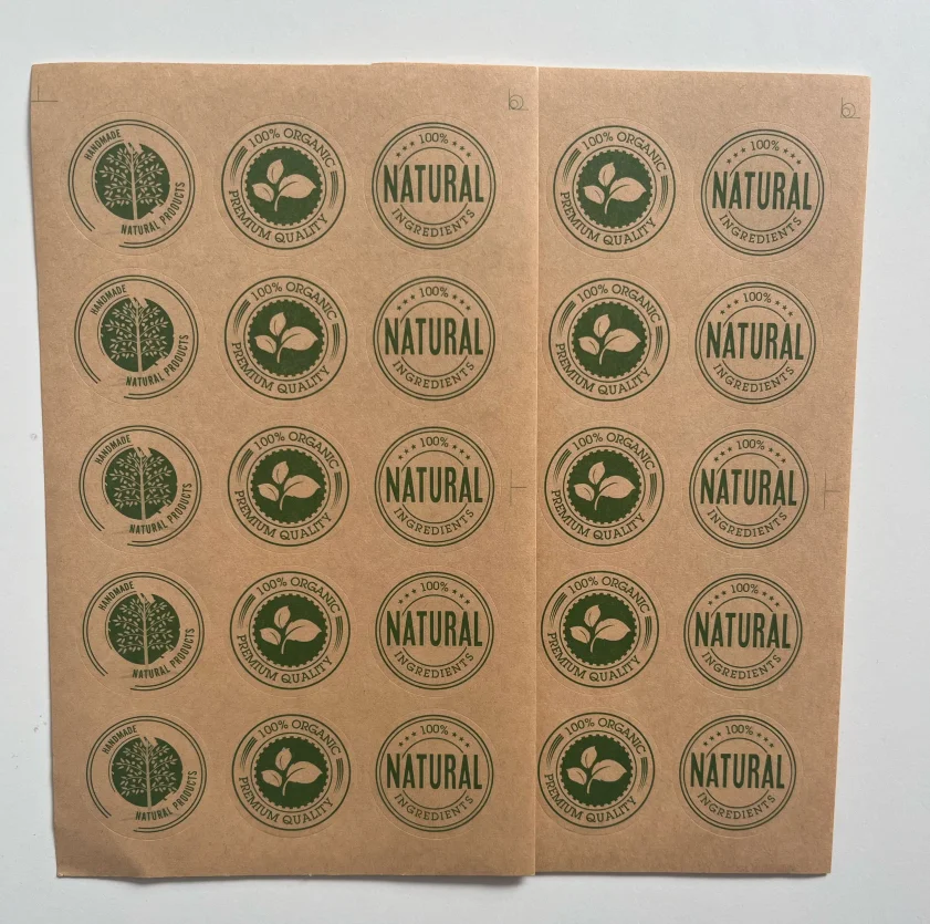 Natural Organic Product Seal Sticker Tags Thank You Gift Packing Label Sealing Stickers Wedding Party Birthday Baking Decoration