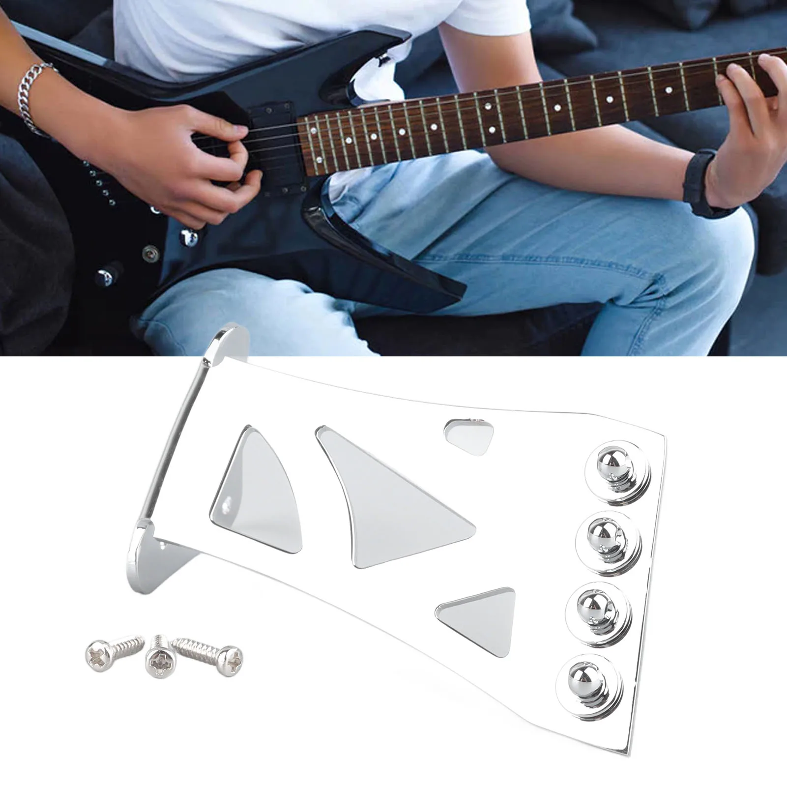 

Guitar Tailpiece Metal Tail Piece Replacement With Screws For Folk Acoustic Guitars