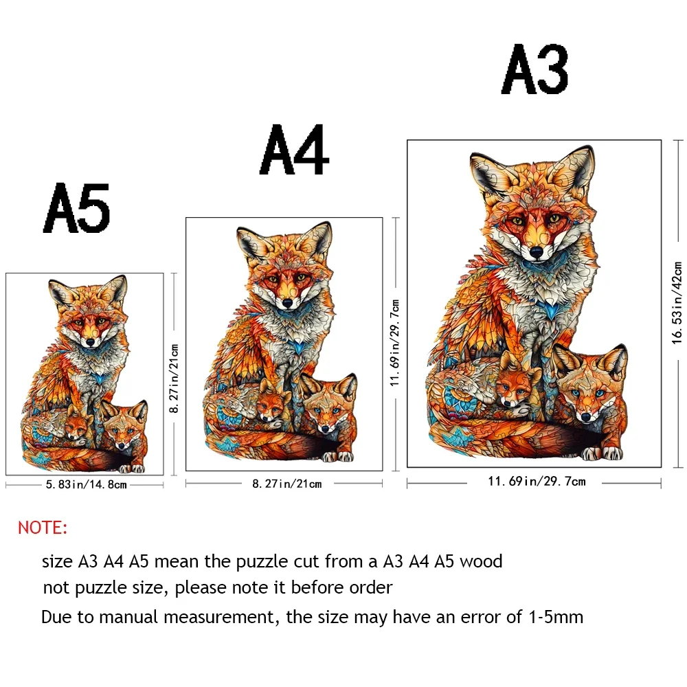 Warm Fox Family Wooden Puzzle Creative Variety Of Special Shapes Creative Gifts For Boys And Girls Birthday Gifts For Adults 5