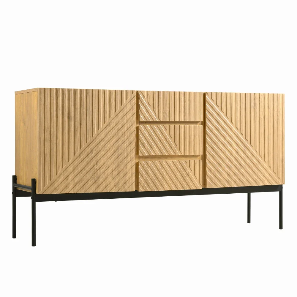 Multifunktionales Sideboard (TV-Schrank/Buffet/Kommode) – Türen + Schubladen, kratzfest, ideal für Wohn-/Esszimmer, einfache Montage – Detail 15