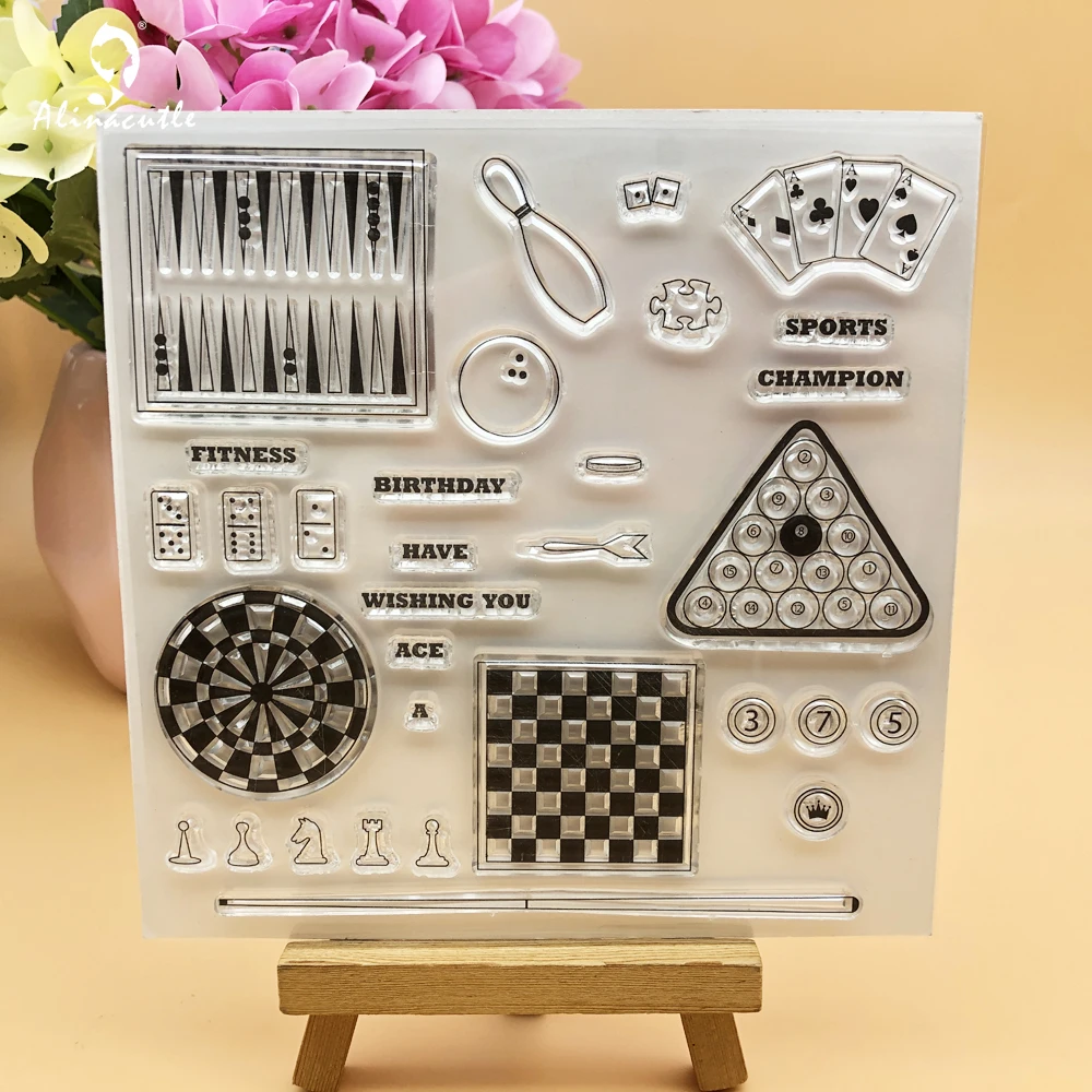 Alinacutle Clear Timbri Play Game Set Champion Scrapbooking Card Album Paper Craft Rubber Trasparente Silicon Clear Stamp