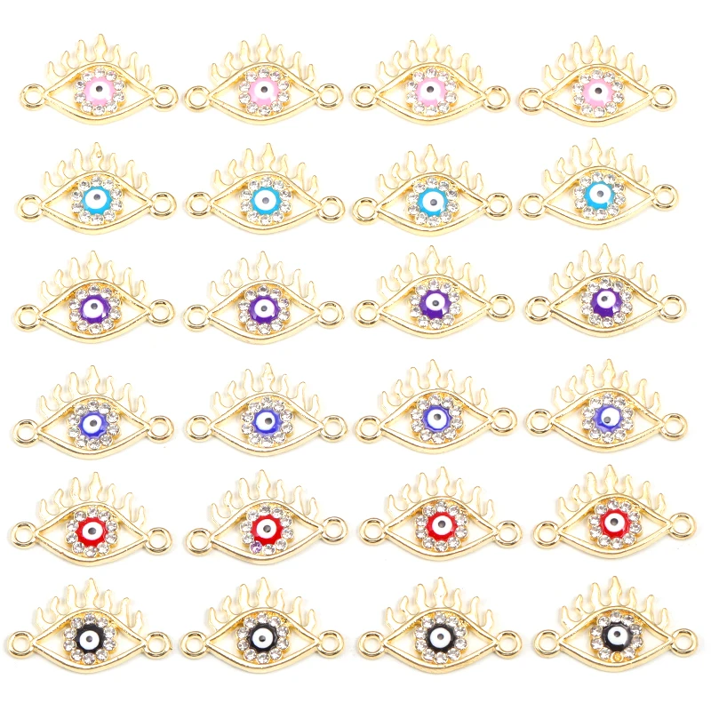 

15Pcs 13*22MM Fashion Glamour Alloy Metal Eyes Female Romantic Pendant DIY Jewelry Necklace Bracelet Making Supplies Accessories