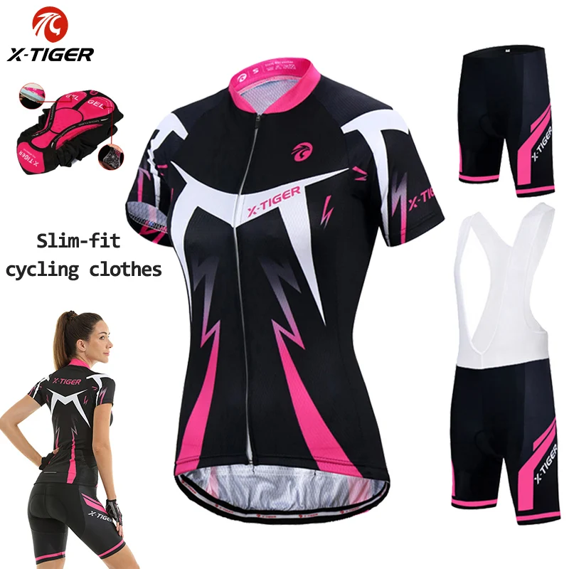 Cycling Jersey Set Women's Cycling Jersey Set Summer Anti-UV Cycling Bicycle Clothing Quick-Dry Mountain Female Bike Clothes Set