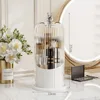 360° Rotating Makeup Brush Organizer - Dustproof Cosmetic Storage Box with Clear Lid Vanity Organizer for Lipstick Brushes Pens 6