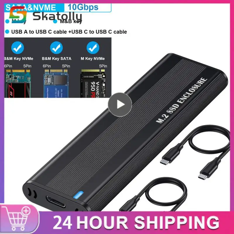 Custodia Ssd M2 Da 10Gbps Nvme Sata Dual Protocol M.2 A Usb Type C 3.1 Adattatore Ssd Per Nvme Pcie Ngff Sata Ssd Disk Box M.2 Ssd Case