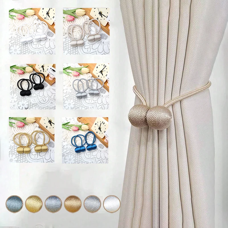 Magnetic Curtain Tiebacks Earphone Design Curtain Holdbacks Living Room Bathroom Shower Accessories 2pcs/pair