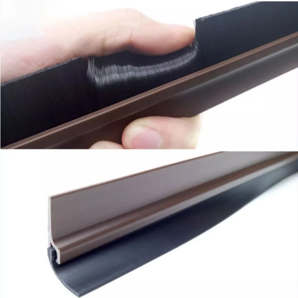 Description Picture 6 of item100CM Door Bottom Brush Seal Strip Insectproof Soundproof Door Bottom Seal Strip Double Sided TPE Door Sweep Seals Soft Brush