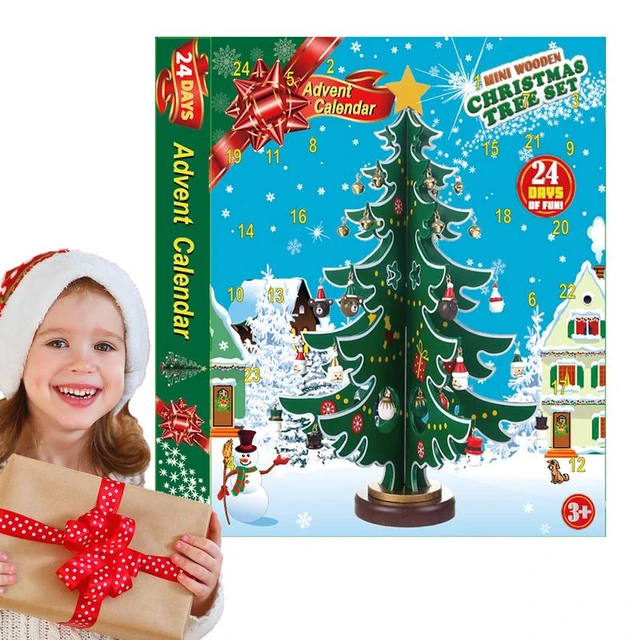 DIY Christmas Tree Advent Calendar Mini Wooden Desktop Christmas Tree And  Pendant Kit Countdown Calendar Xmas Gifts For Kids - AliExpress
