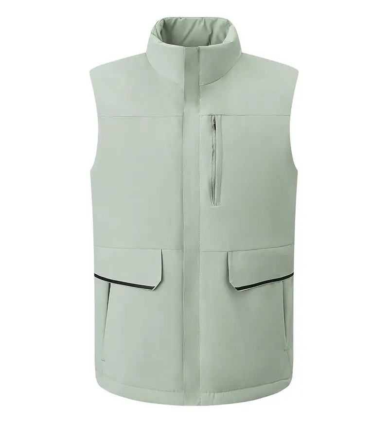 Customized Logo Waterproof Down Warmth Winter Ultra Light Sleeveless Jackets Coats Portable Casual Waistcoat Bodywarmers LS-K55 4